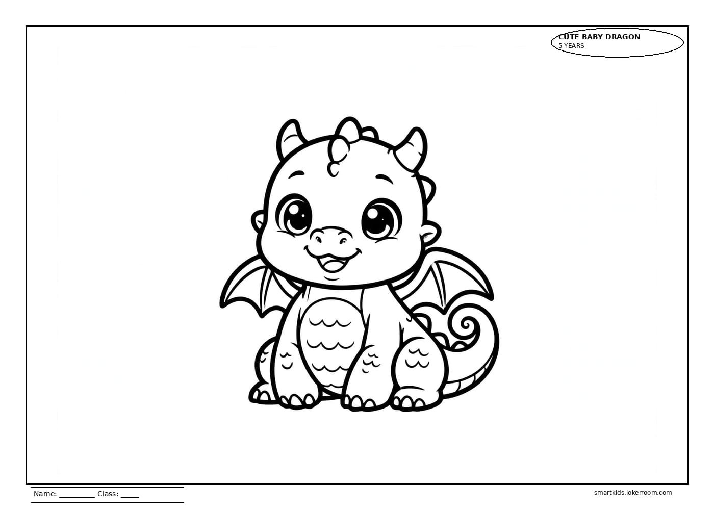 Cute Baby Dragon Coloring Page